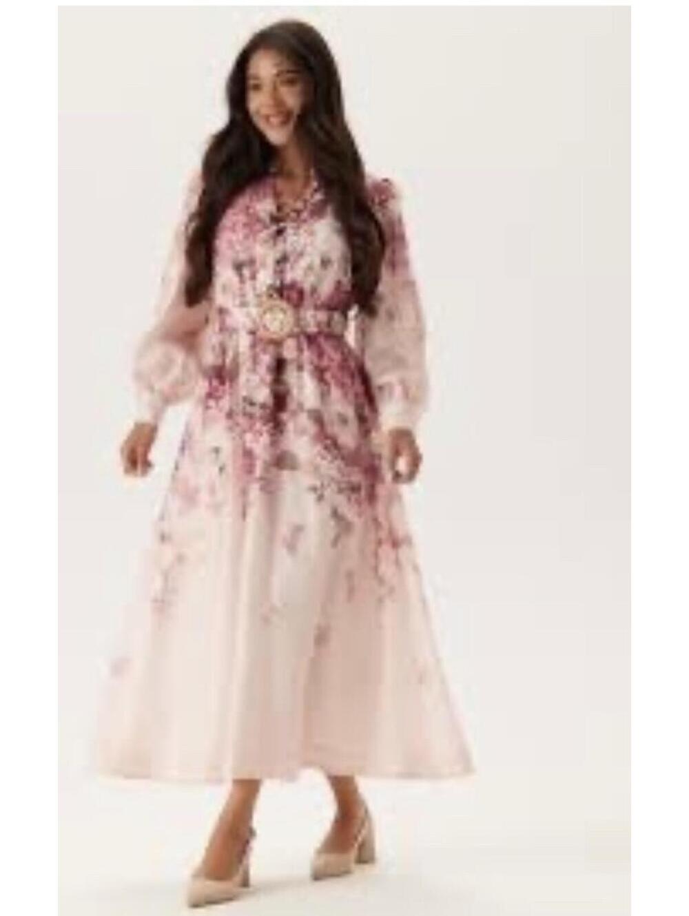 New Ever New Peyton Belted Long Sleeve Button Front Maxi Dress Size 8 $209